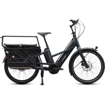 2027 Longtail Hybrid Deluxe Family 800 Electric Cargo Bike With Enviolo Hub Gears in Shadown Grey & Grey