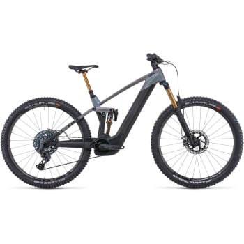 Stereo Hybrid 140 HPC SLT 750 Electric Full Suspension Mountain Bike in Silver and Carbon