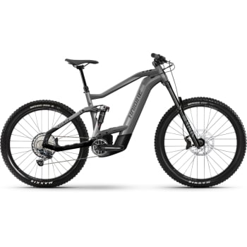 2024 AllMtn 5 750Wh Electric Full Suspension Mountain Bike in Platinum & Black Gloss
