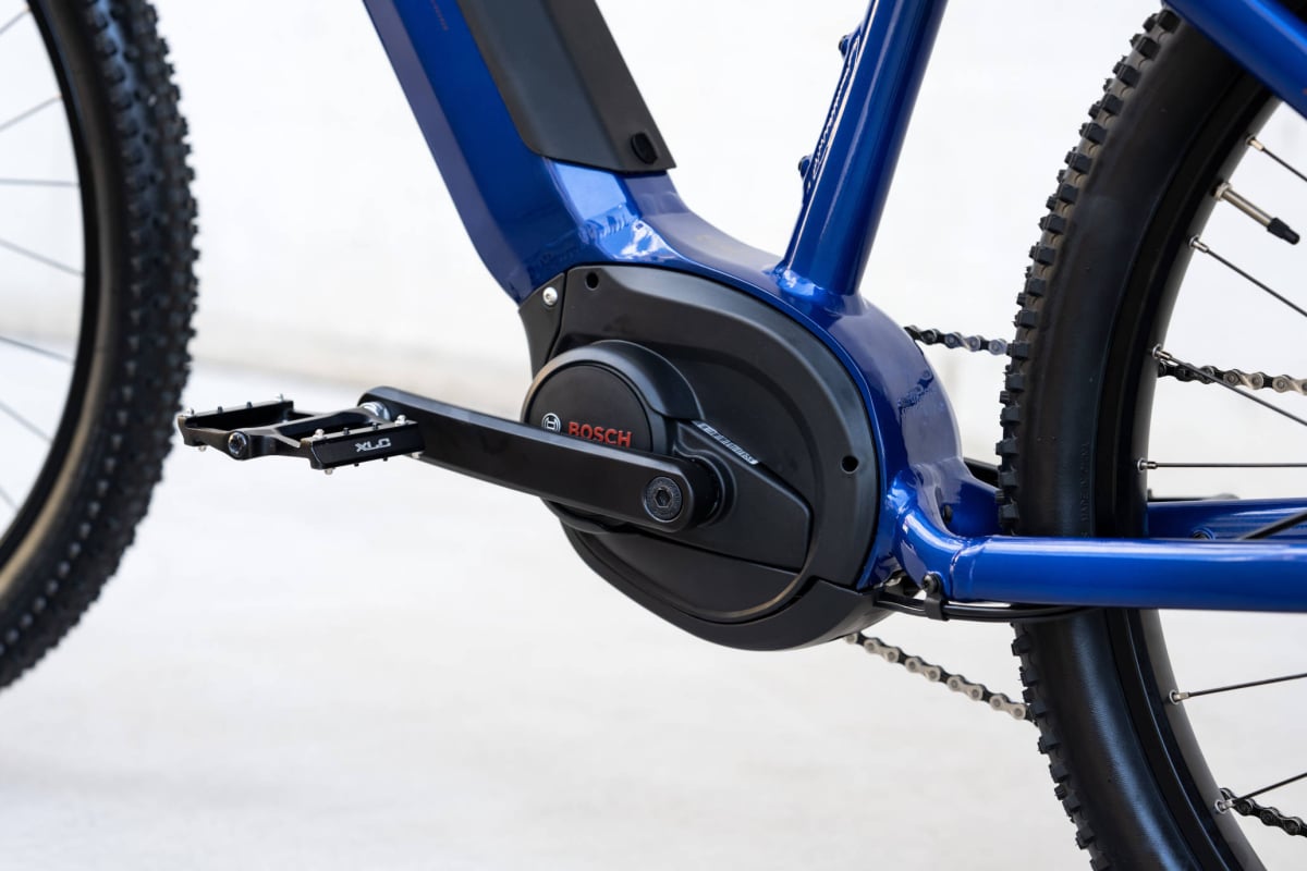 2023 Haibike AllTrack 4 500Wh 27.5 Electric Mountain Bike In Blue Motor
