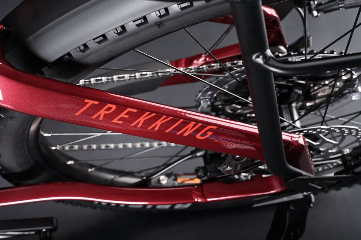 2023 Haibike Trekking 11 High Electric Bike In Gloss Tuscan Red Chainstay Logo