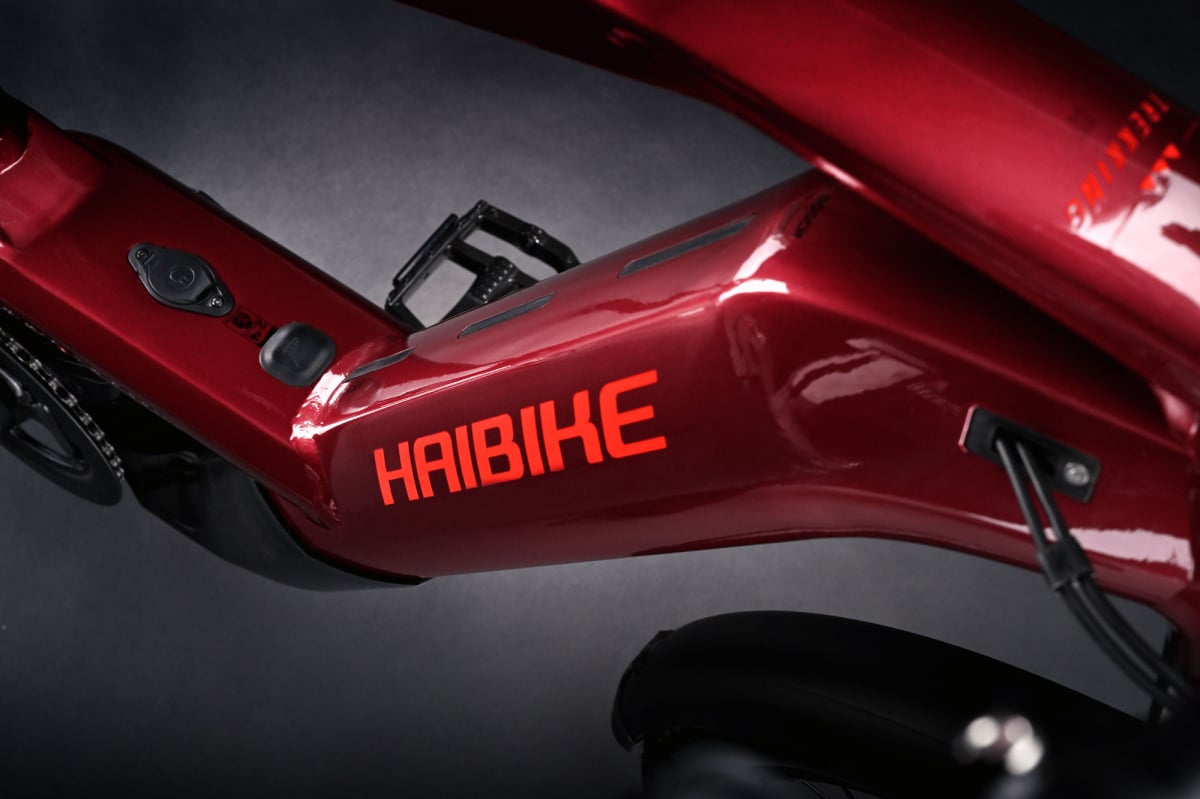 2023 Haibike Trekking 11 High Electric Bike In Gloss Tuscan Red Downtube Logo