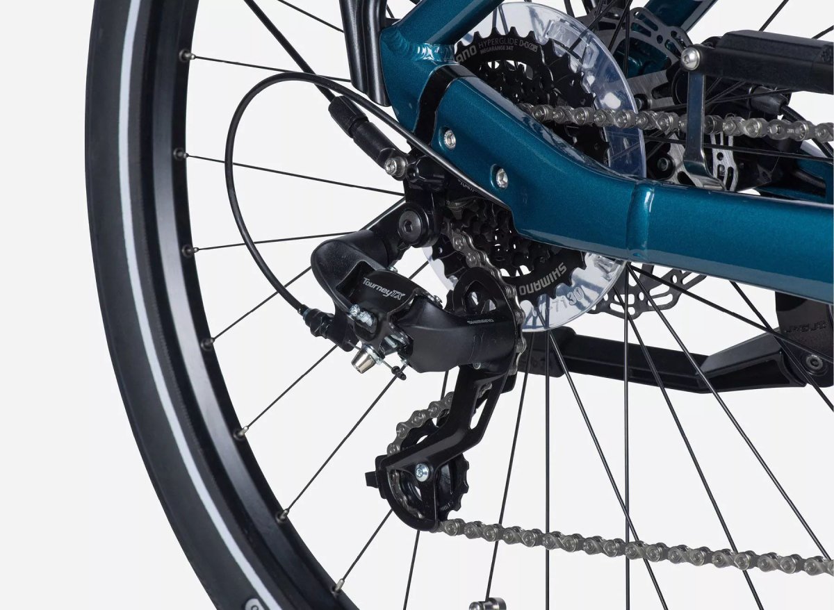 2023 Lapierre e-Urban 4.4 Electric Hybrid Bike In Blue Rear Derailleur