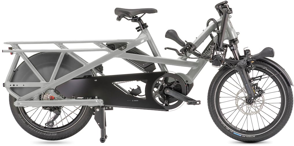 2023 Tern GSD S10 LR 400Wh Performance CX Electric Cargo Bike In Gloss Rhino Grey Folded