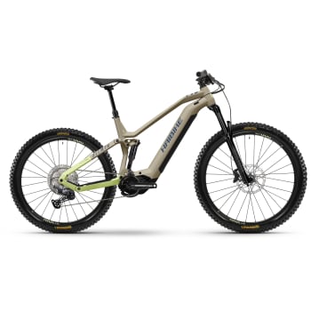 2024 AllMtn 3 720Wh Electric Full Suspension Mountain Bike In Coffee, Green & Blue Gloss