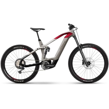 2024 Hybe 9 750Wh Performance CX Full Suspension Electric Mountain Bike In Grey, Black & Red