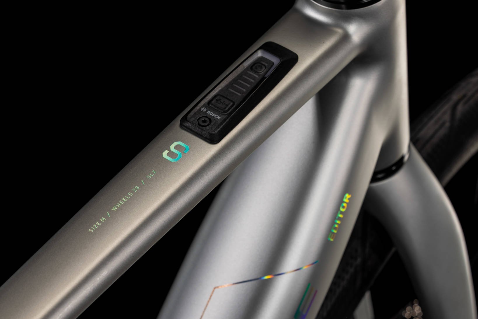 2024 Cube Editor Hybrid SLX 400X 400Wh Performance SX Hub Gear Electric Bike In Sleek Grey Spectral Display