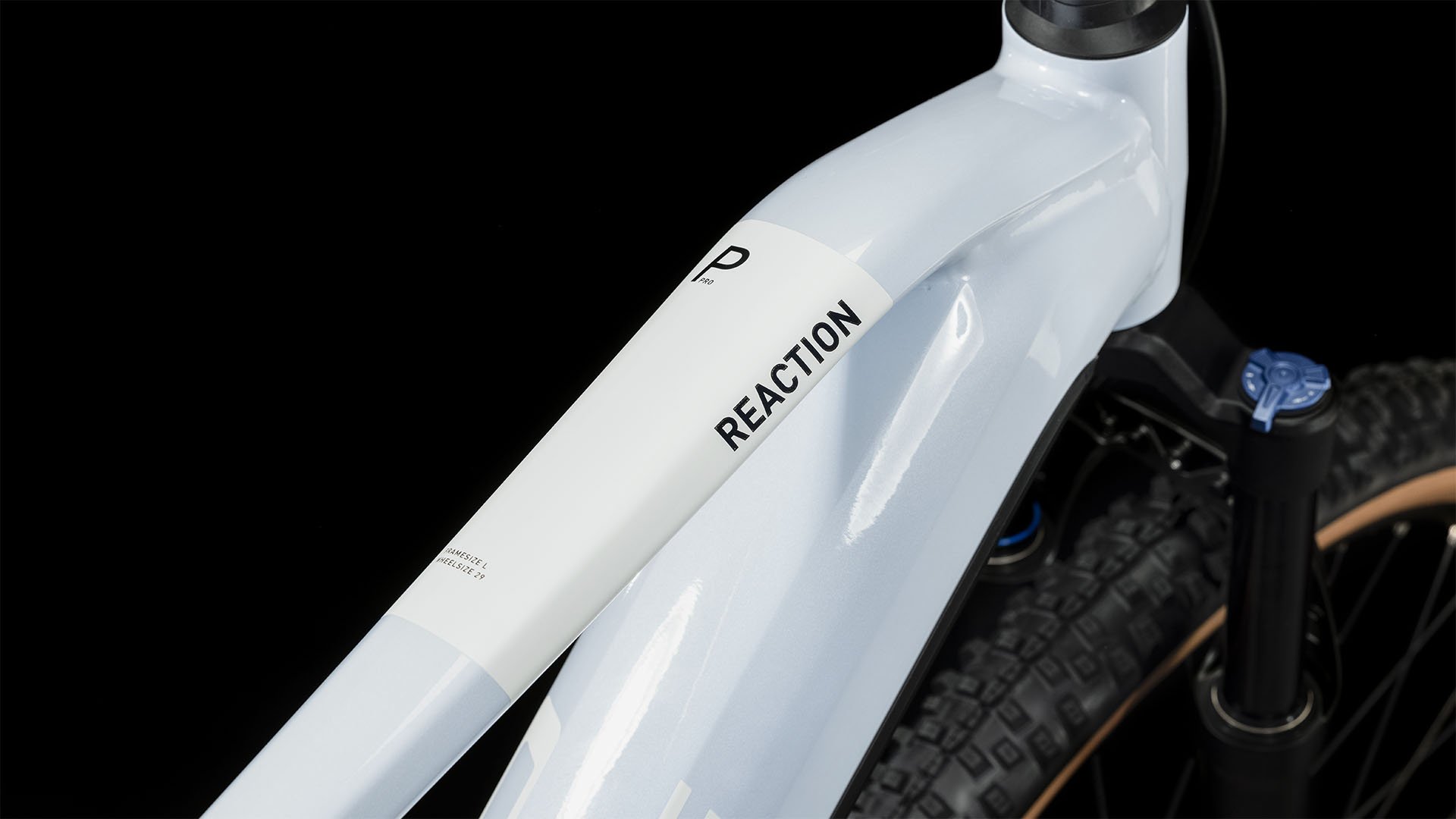 2024 Cube Reaction Hybrid Pro 500 Electric Hardtail Mountain Bike In Flash White Crossbar Logo