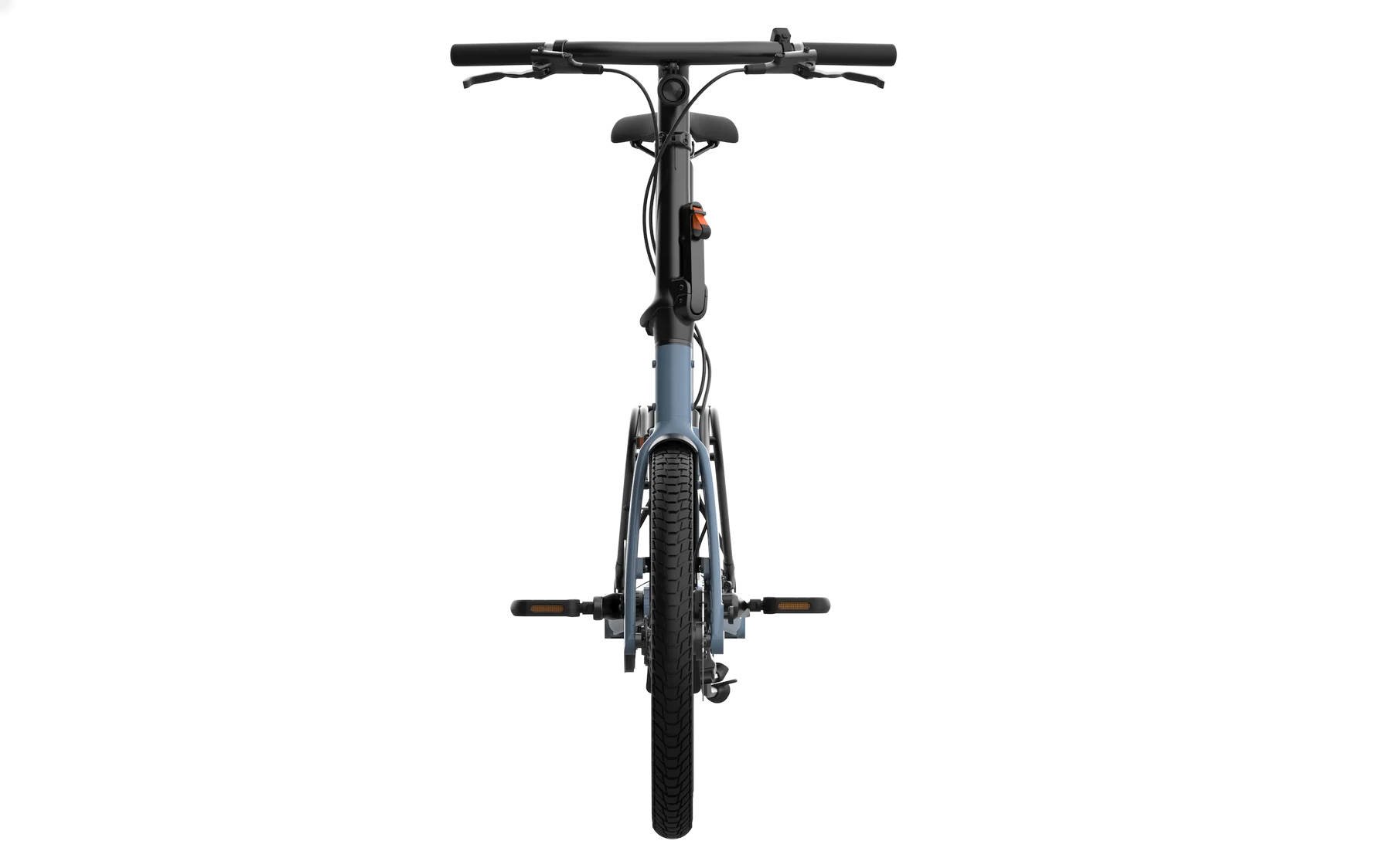 2024 Eovolt Afternoon 20 Pro Electric Folding Bike With Belt Drive In Blue Front View