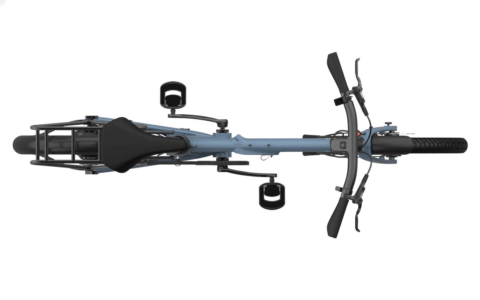 2024 Eovolt Afternoon 20 Pro Electric Folding Bike With Belt Drive In Blue Top View