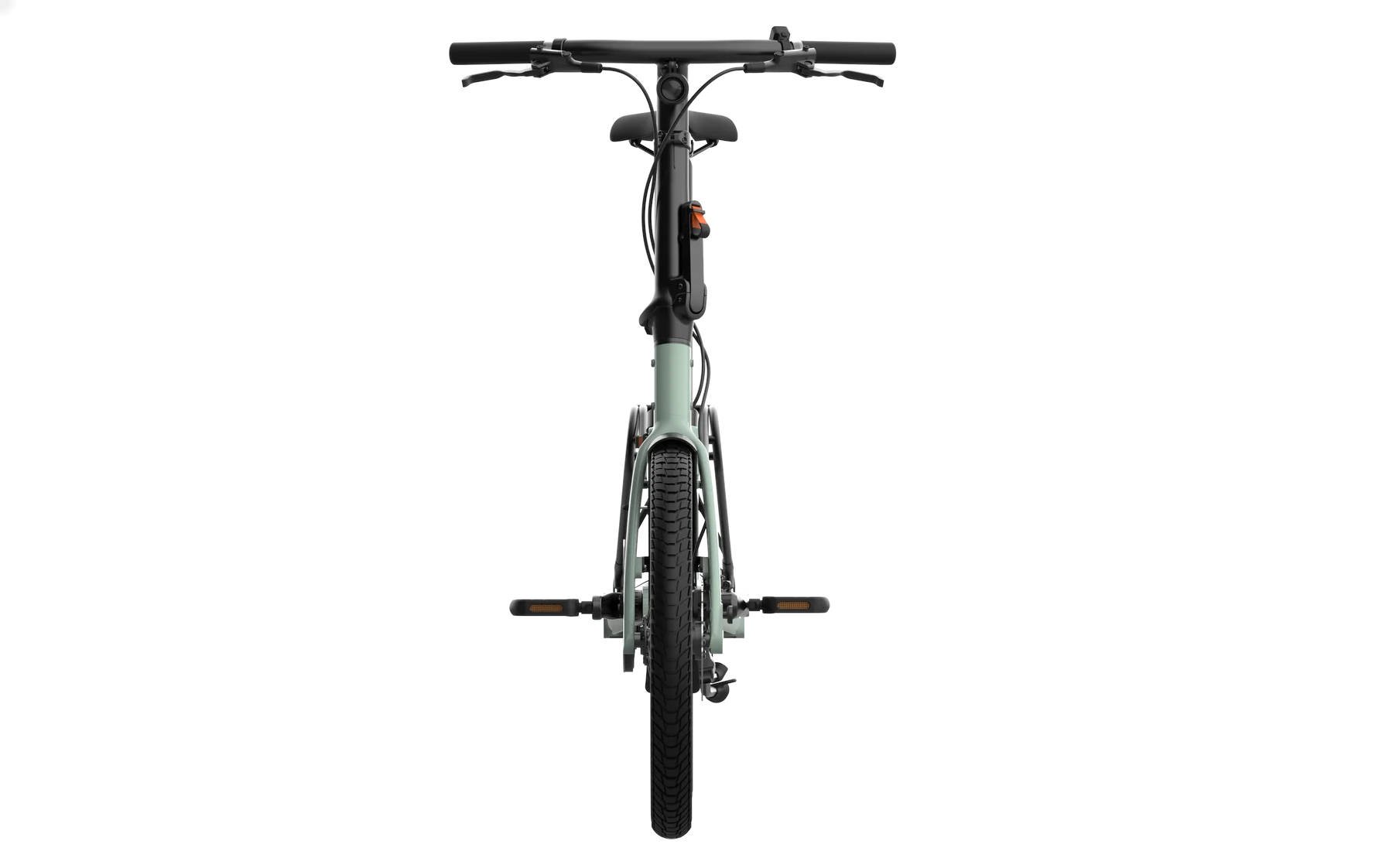 2024 Eovolt Afternoon 20 Pro Electric Folding Bike With Belt Drive In Green Front View