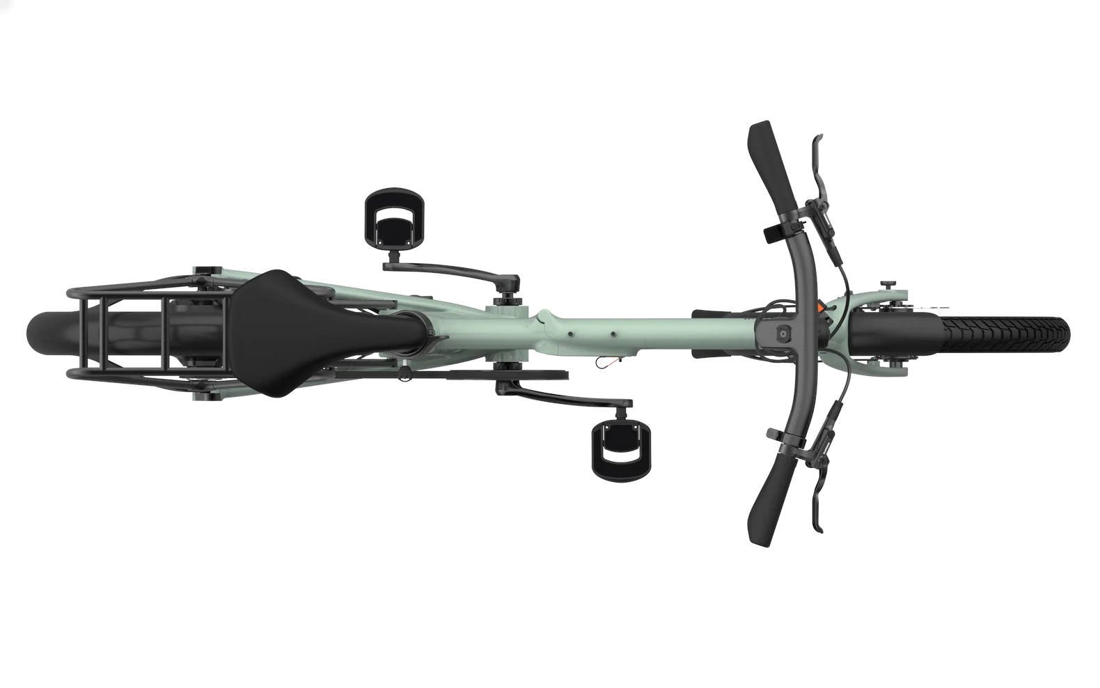 2024 Eovolt Afternoon 20 Pro Electric Folding Bike With Belt Drive In Green Top View