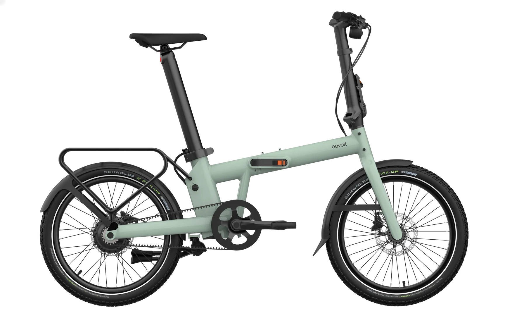 2024 Eovolt Afternoon 20 Pro Electric Folding Bike With Belt Drive In Green
