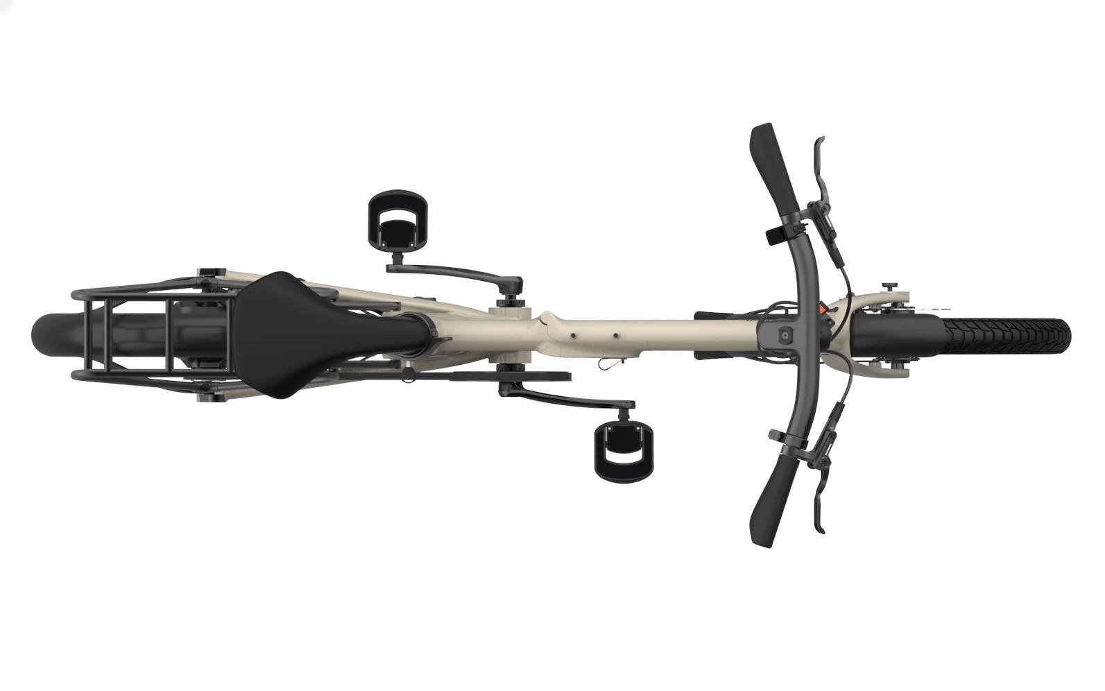 2024 Eovolt Afternoon 20 Pro Electric Folding Bike With Belt Drive In Taupe Top View