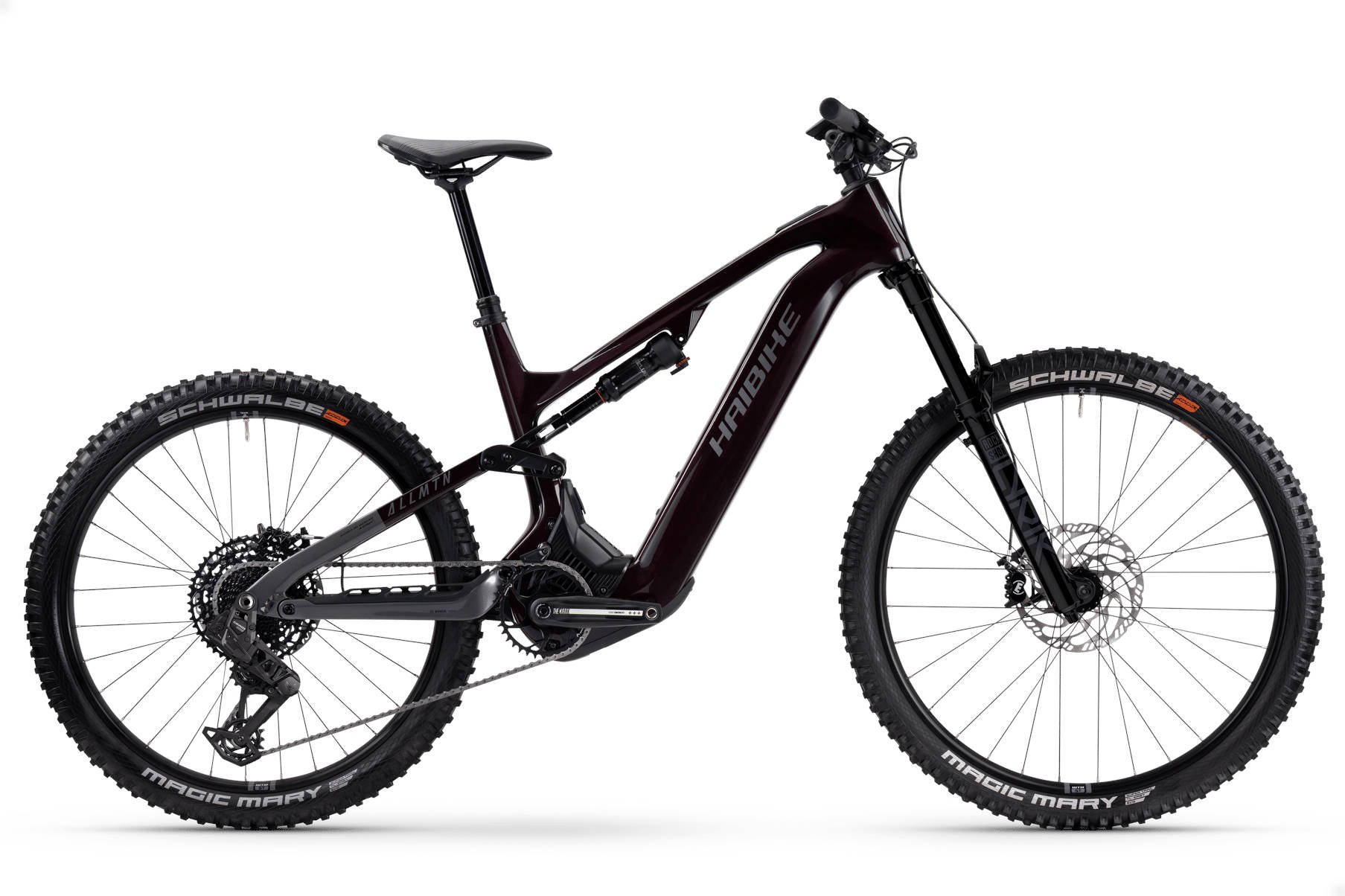 The Electric Bike Shop  Haibike 2025 AllMtn CF 9 Performance CX 800Wh Full Suspension Electric Mountain Bike In Black & Platinum Gloss Small 40cm Black & Platinum Gloss