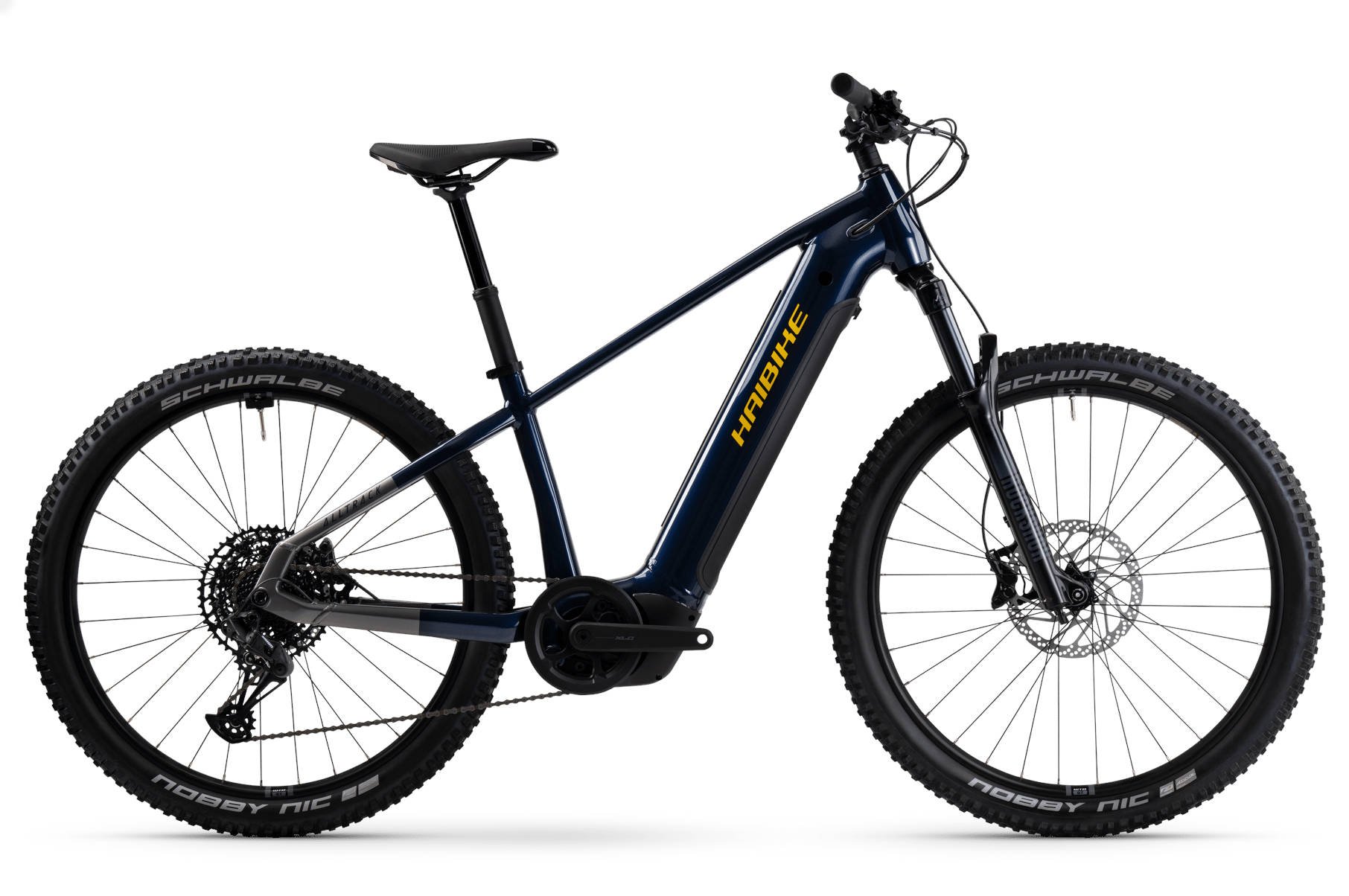 The Electric Bike Shop  Haibike 2025 AllTrack 10 Electric Hardtail Mountain Bike In Blue & Titan Yellow Gloss Small 40cm Blue & Titan Yellow Gloss