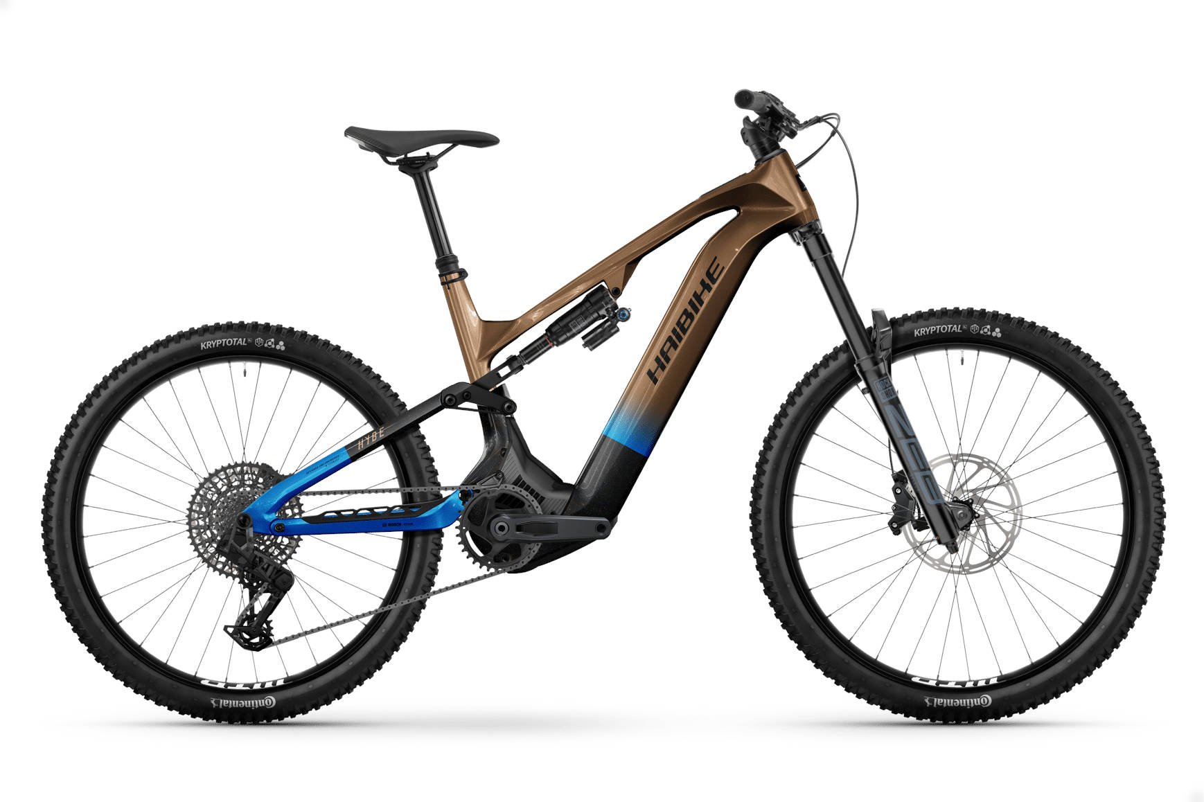 The Electric Bike Shop  Haibike 2025 Hybe CF 9 800Wh Electric Full Suspension MTB In Bronze & Azure & Black Glossy Large 46cm Bronze & Azure & Black Glossy