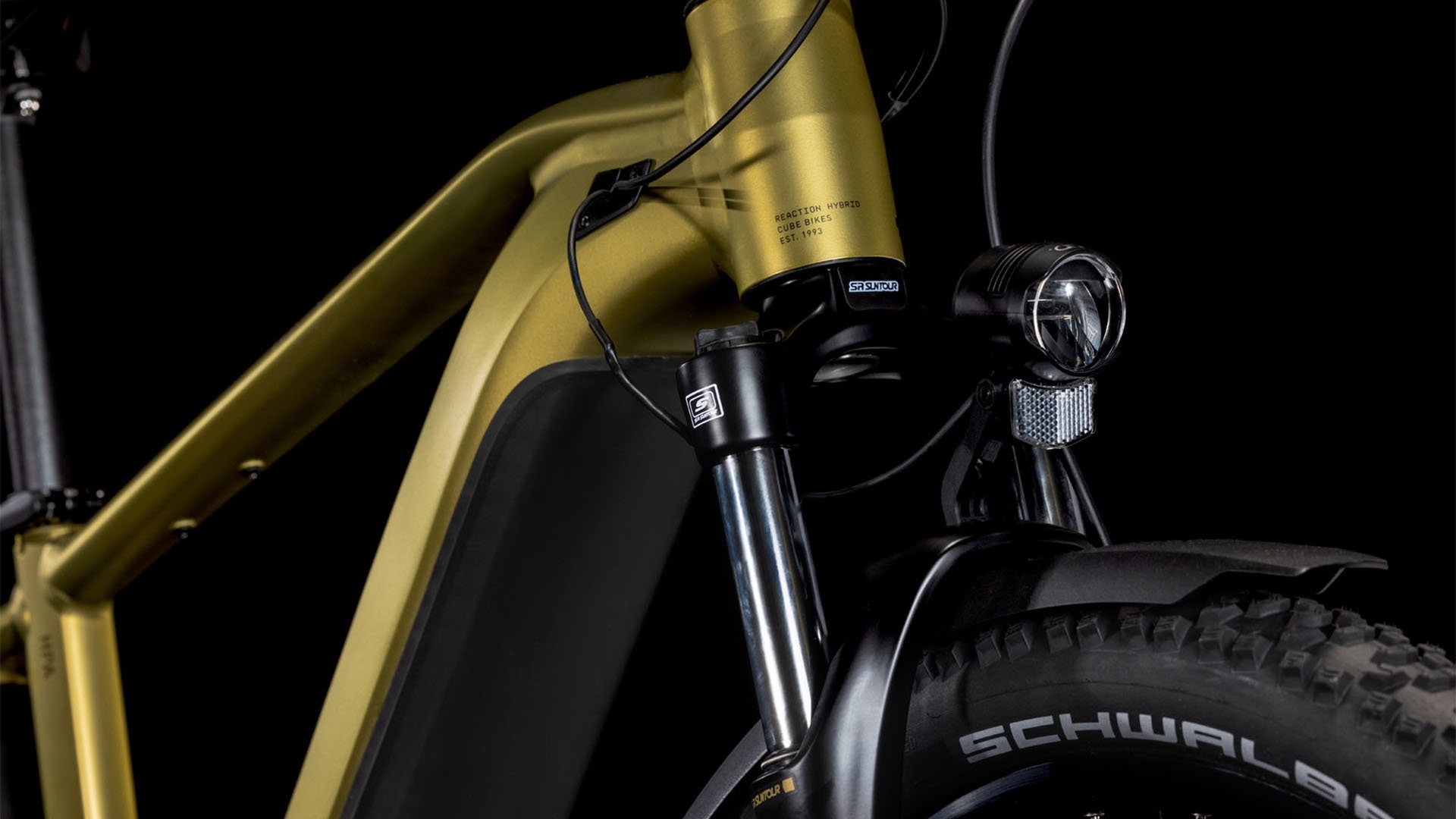 2025 Cube Reaction Hybrid Performance 500 Allroad Electric Hardtail Mountain Bike In Golden Lime & Black Golden Lime & Black