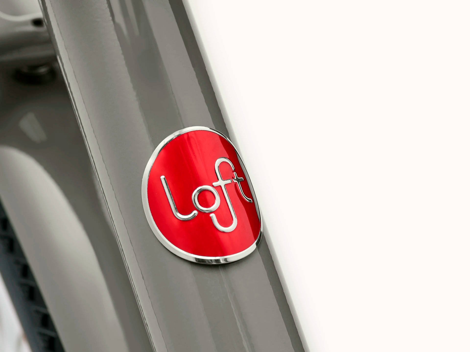 2025 Electra Loft Go! 7D EQ Step-Over Hub Motor Electric Bike In Harbor Grey Seat Tube Logo