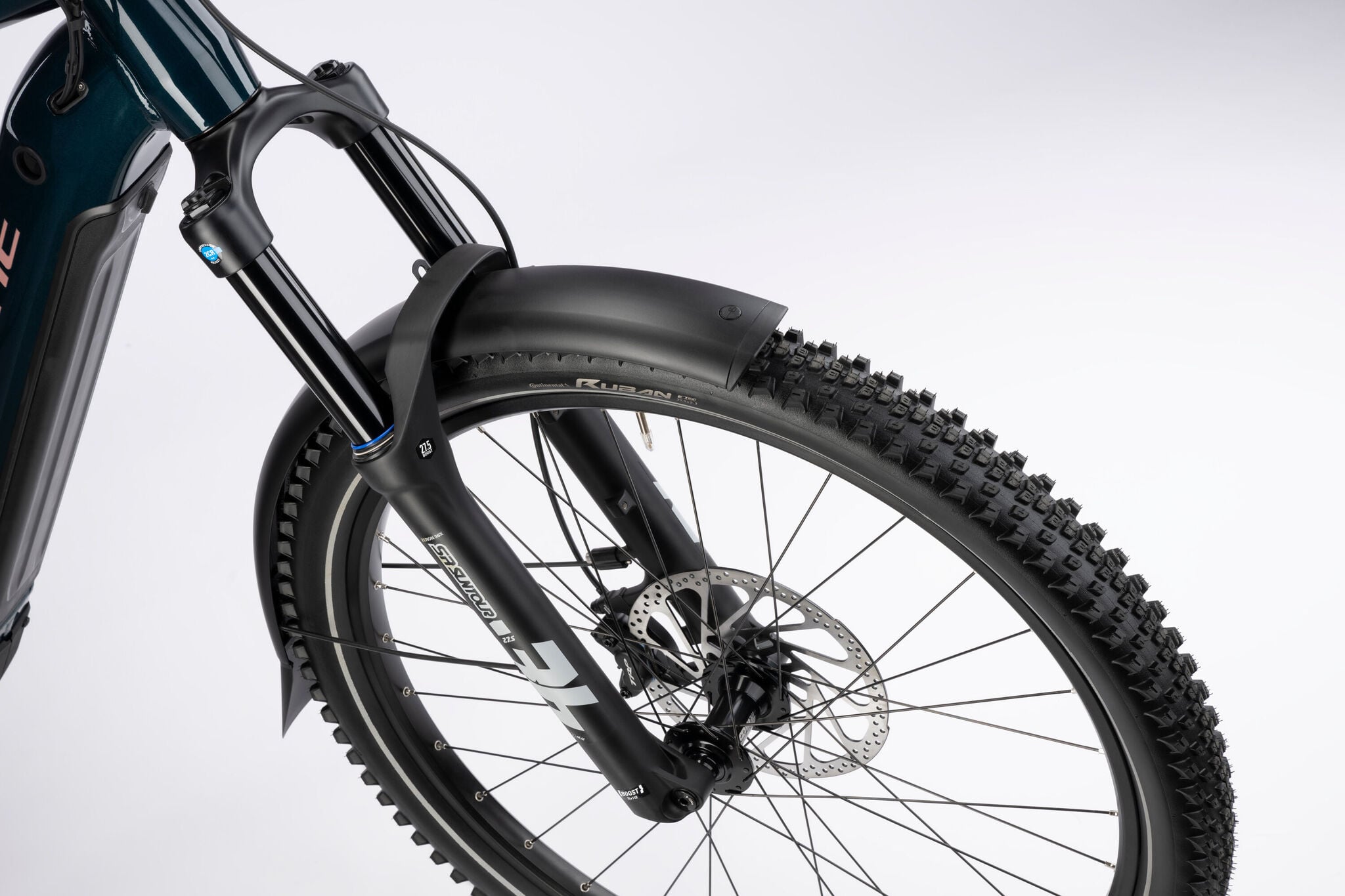 2025 Haibike Adventr 8.5 High Full Suspension Electric Mountain Bike In Mystery & Copper Gloss Fork