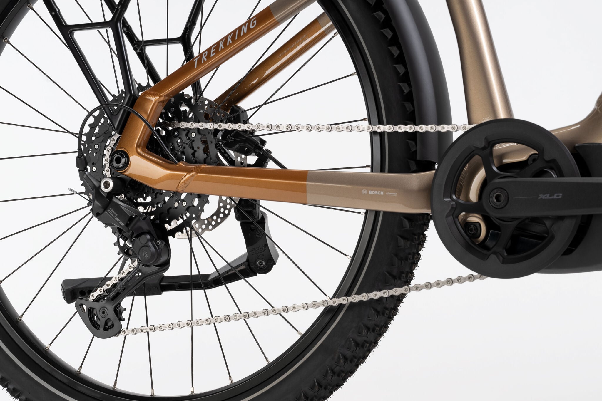2025 Haibike Trekking 6.5 High Electric Bike In Toffee, Sand & Silver Gloss Drivechain