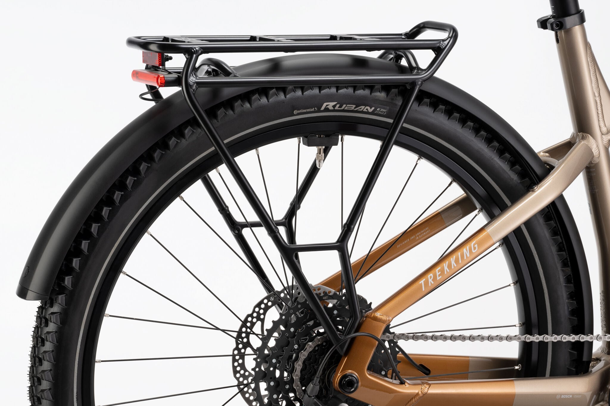 2025 Haibike Trekking 6.5 High Electric Bike In Toffee, Sand & Silver Gloss Rear Mudguard and Carrier