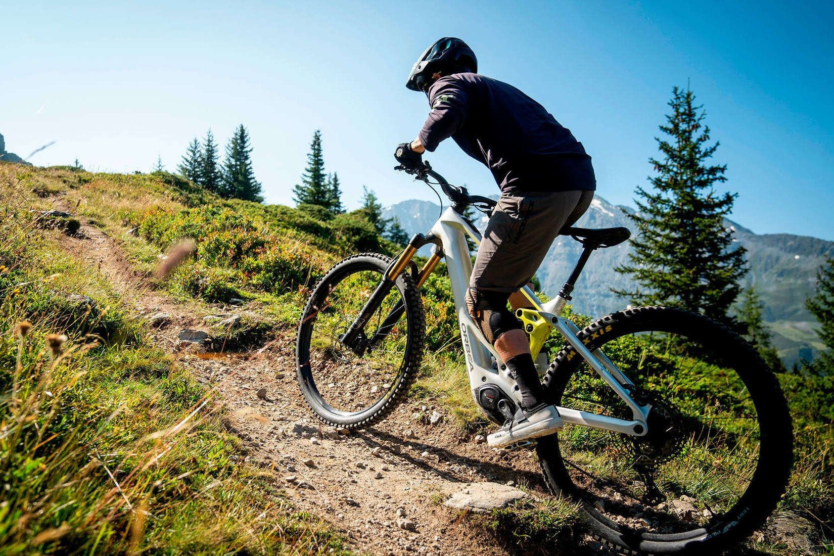 2025 Orbea Wild M20 750Wh Electric Full Suspension Mountain Bike Action Shot 2