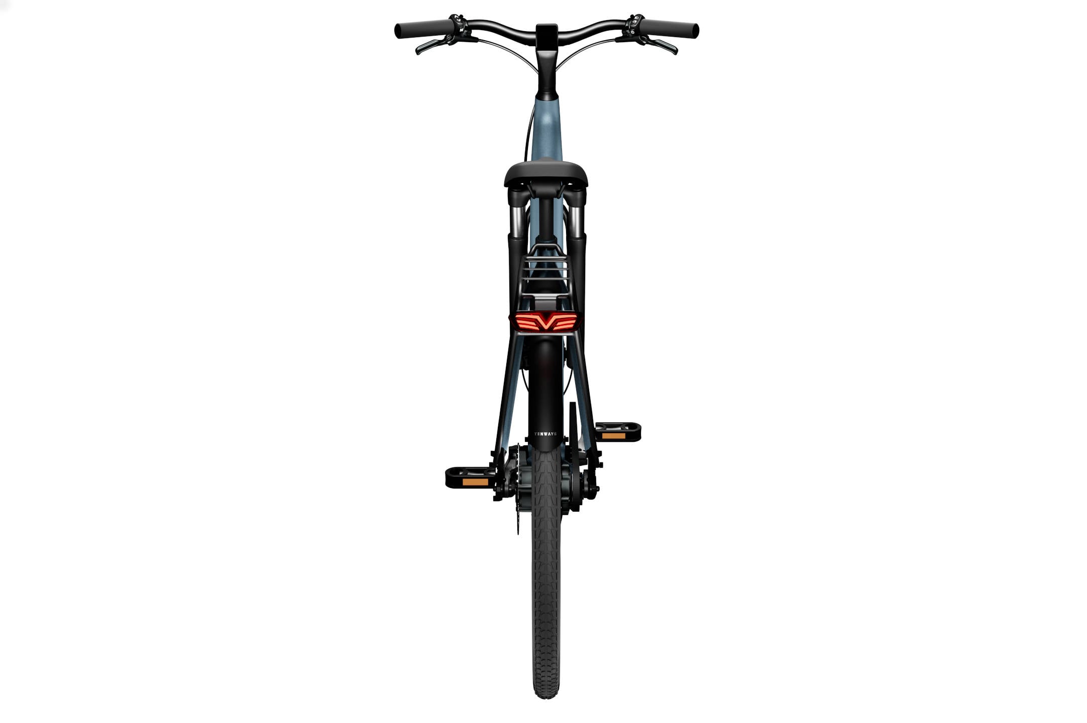 2025 Tenways CGO800S Electric Bike With Belt Drive In Sky Blue Rear View