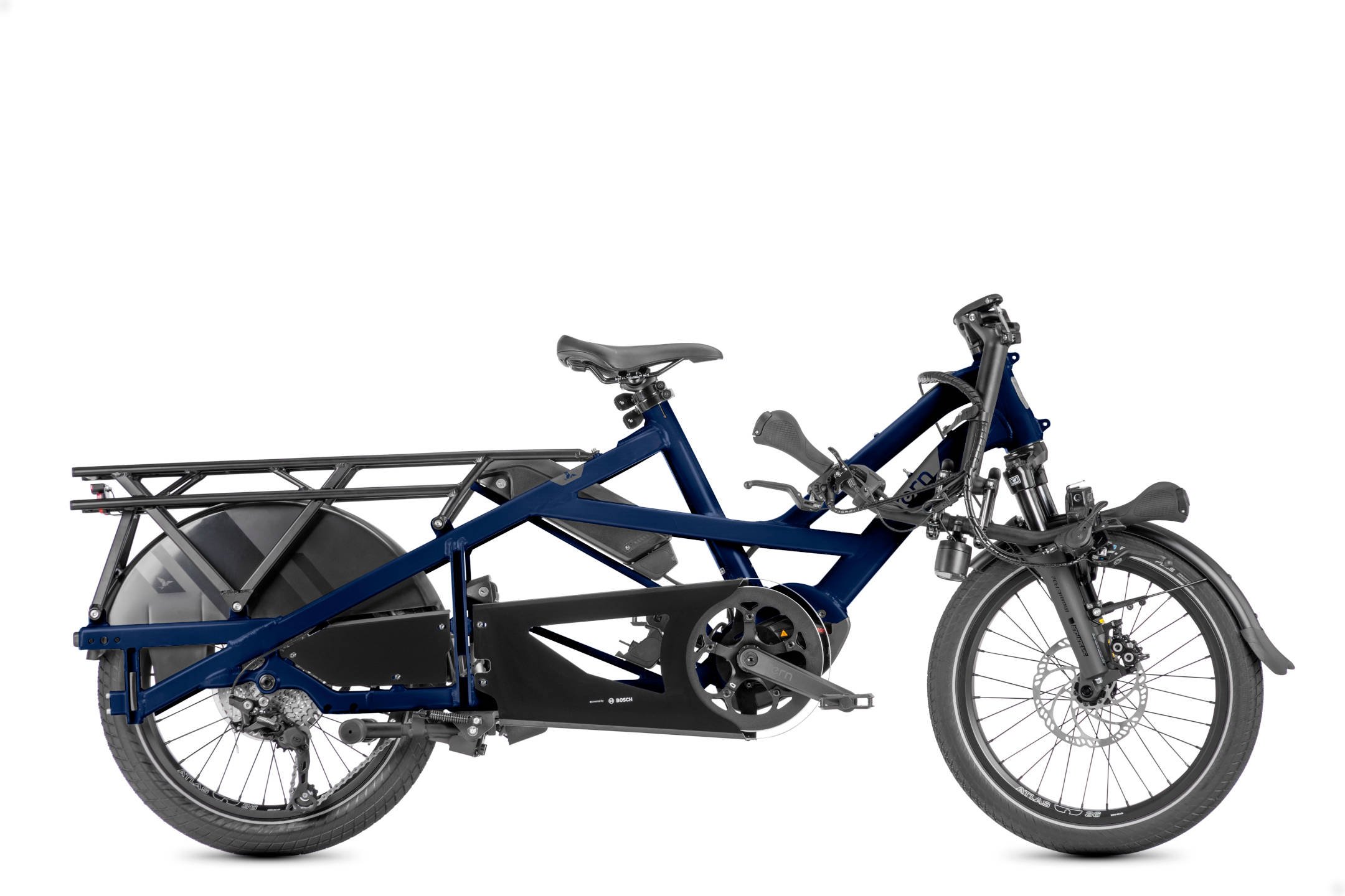 2025 Tern GSD P10 Gen 3 Electric Cargo Bike In Satin Midnight Blue Folded