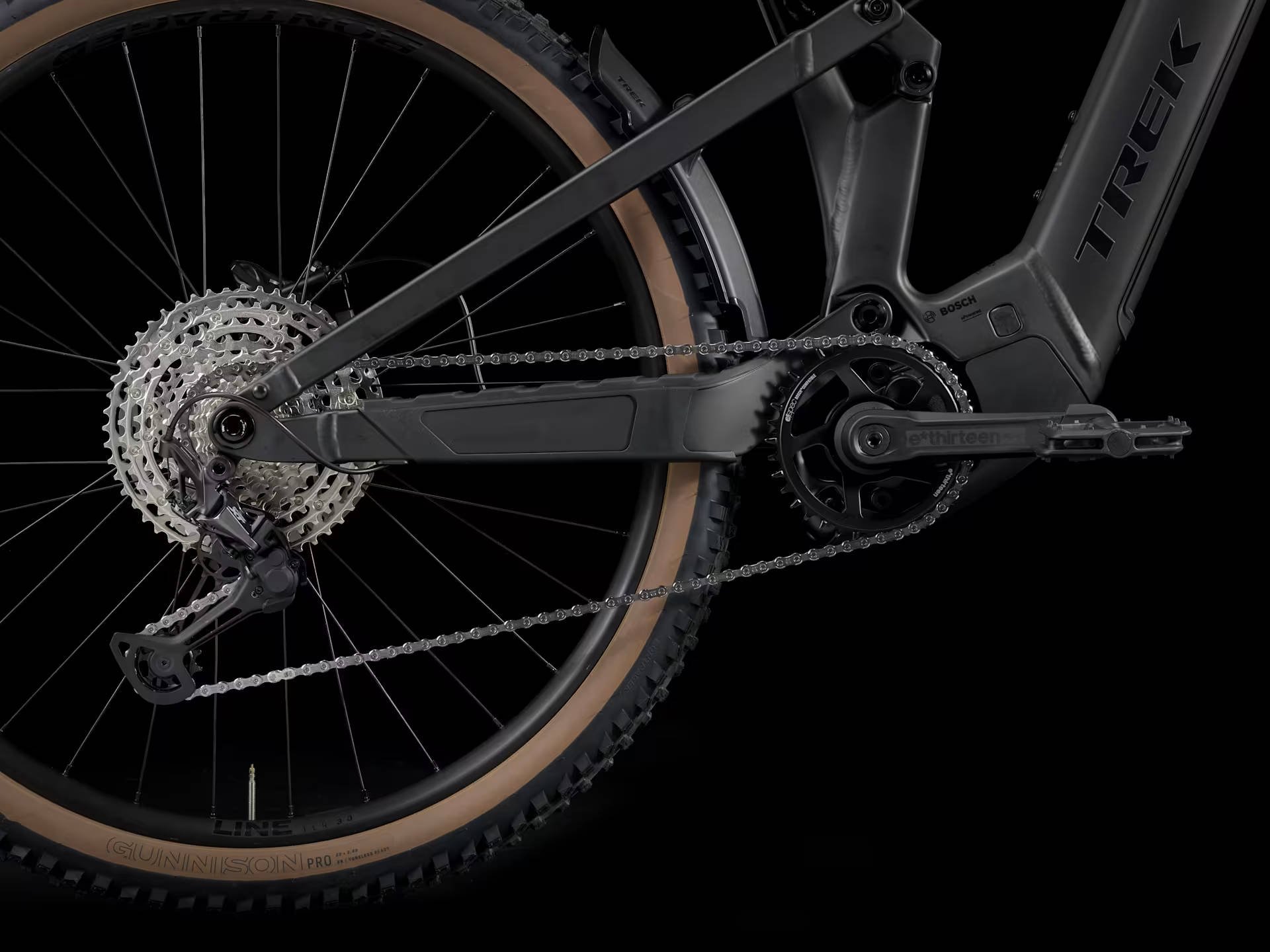2025 Trek Powerfly FS+ 6 Gen 4 800Wh Electric Full Suspension MTB In Gloss Dark Star & Matte Dark Web Drivetrain