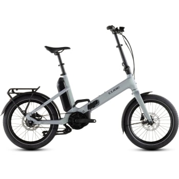 2026 Fold Hybrid Comfort 545 Electric Folding Bike With Belt Drive & Hub Gears In Sea Grey & Reflex