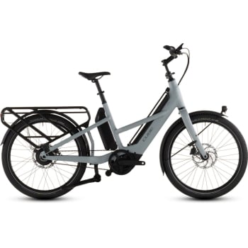 2026 Longtail Hybrid Comfort 800 Electric Cargo Bike With Belt Drive & Hub Gears In Mineral Grey & Reflex