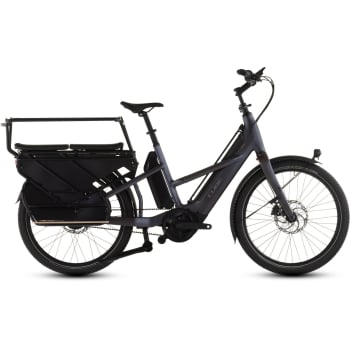 2026 Longtail Hybrid Comfort Family 800 Electric Cargo Bike With Belt Drive & Hub Gears In Haze Blue & Reflex