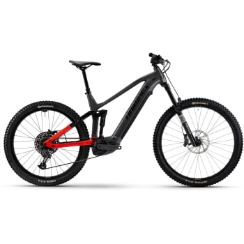 2026 Allmtn 4 Electric Full Suspension Mountain Bike In Glossy Silver, Red & Black Glossy
