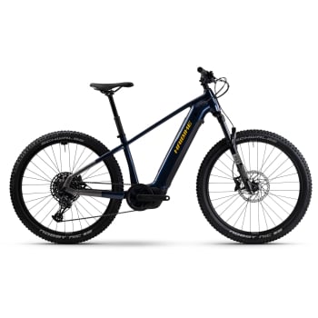 2026 AllTrack 10 Electric Hardtail Mountain Bike In Glossy Blue & Titan Yellow Glossy