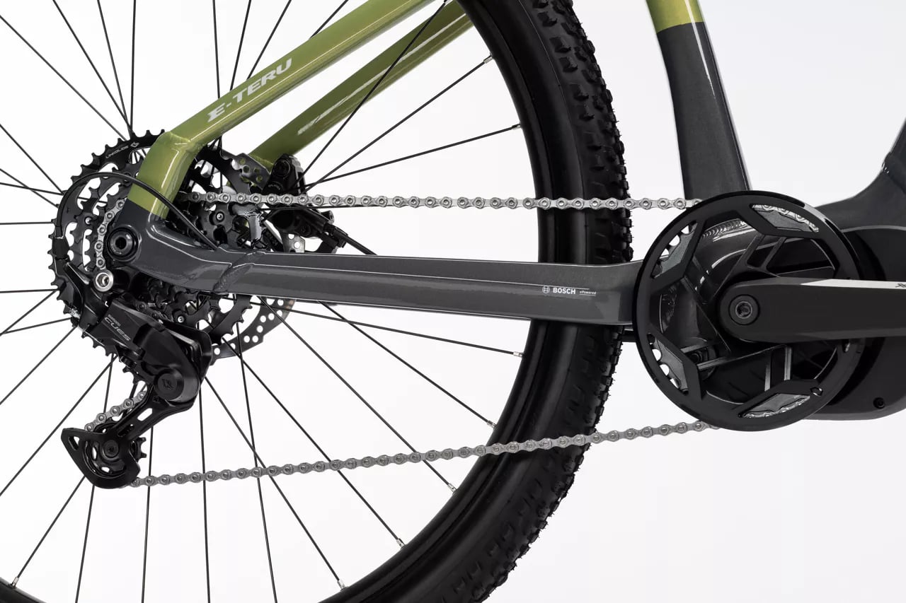 2026 GHOST E-Teru Electric Hardtail Mountain Bike In Black Eel & Cactus Glossy