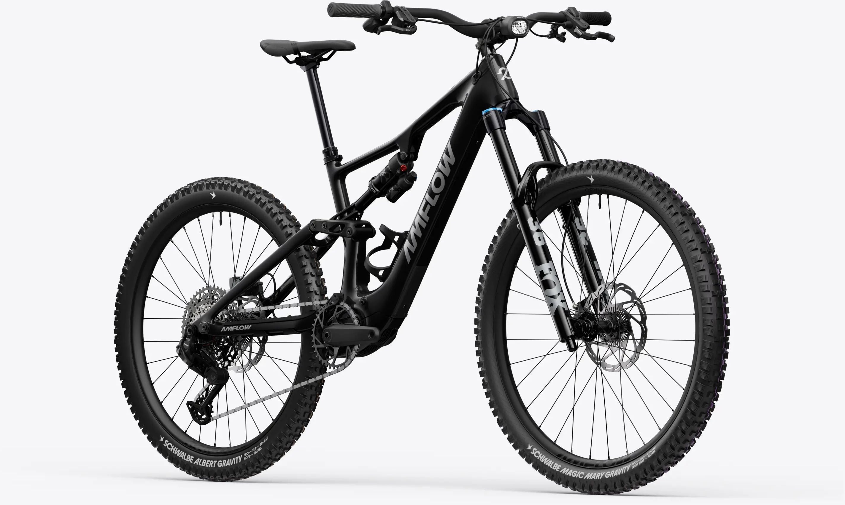 2027 Amflow PX Carbon 700Wh New Avinox M2S 150Nm Lightweight Electric Full Suspension Mountain Bike In Phantom Black
