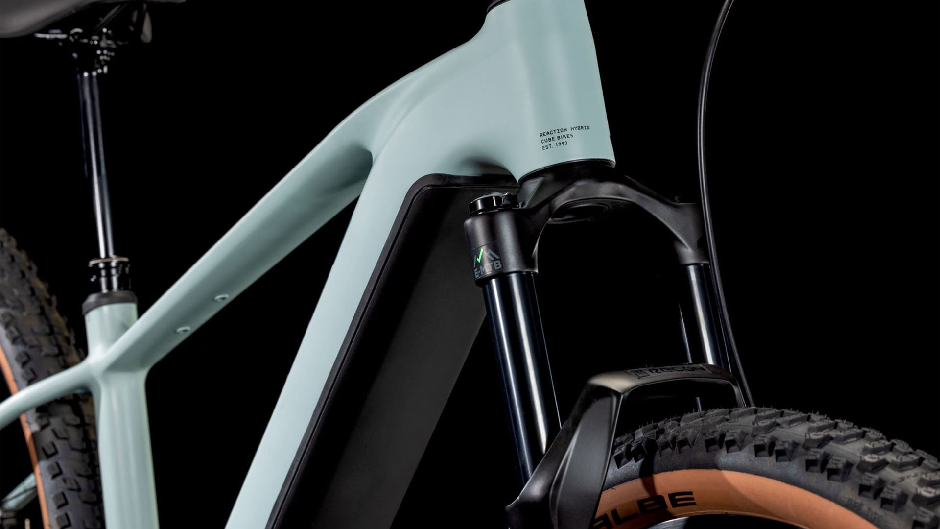2025 Cube Reaction Hybrid Race Electric Hardtail Mountain Bike In Desert Green & Prism Desert Green & Prism