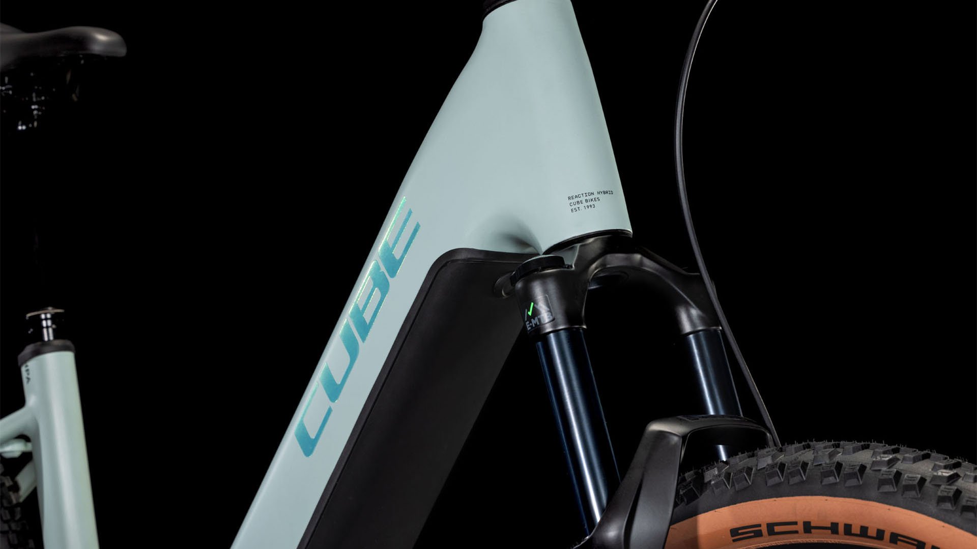 2025 Cube Reaction Hybrid Race Easy Entry Electric Hardtail Mountain Bike In Desert Green & Prism