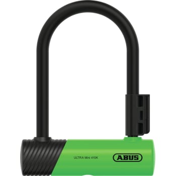 Ultra Mini 410K/150HB140 U-Lock With SH34 Bracket In Green Sold Secure Silver Rating