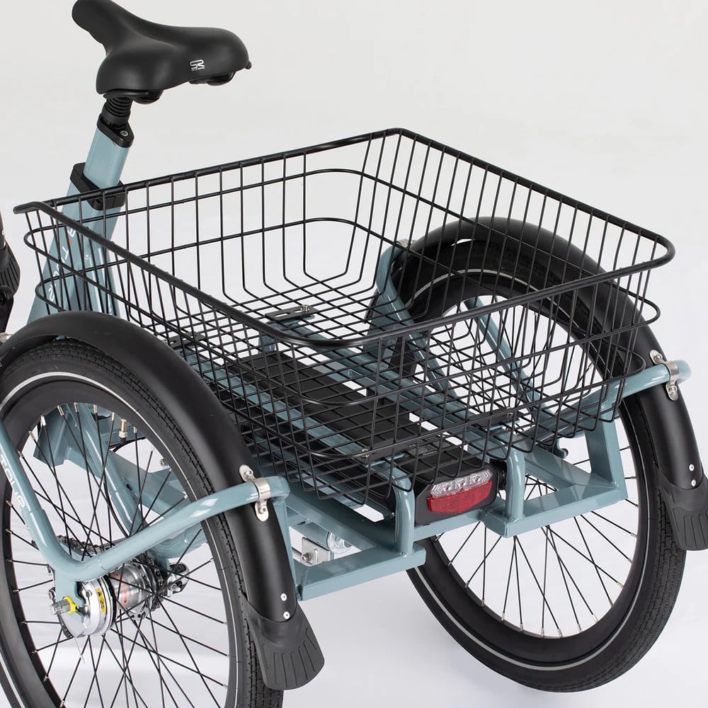 Aitour Heal Middle Electric Trike In Pale Blue Grey Rear Basket