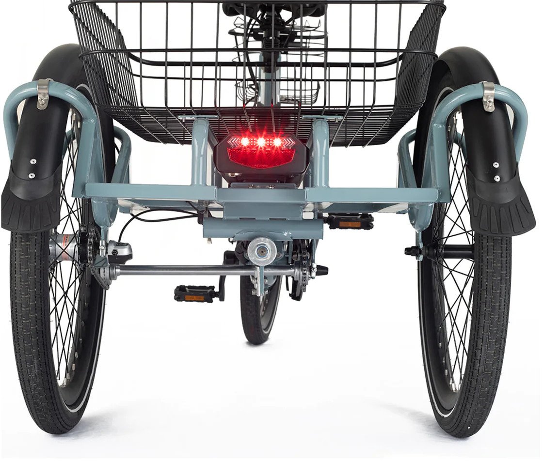 Aitour Heal Middle Electric Trike In Pale Blue Grey Rear Light