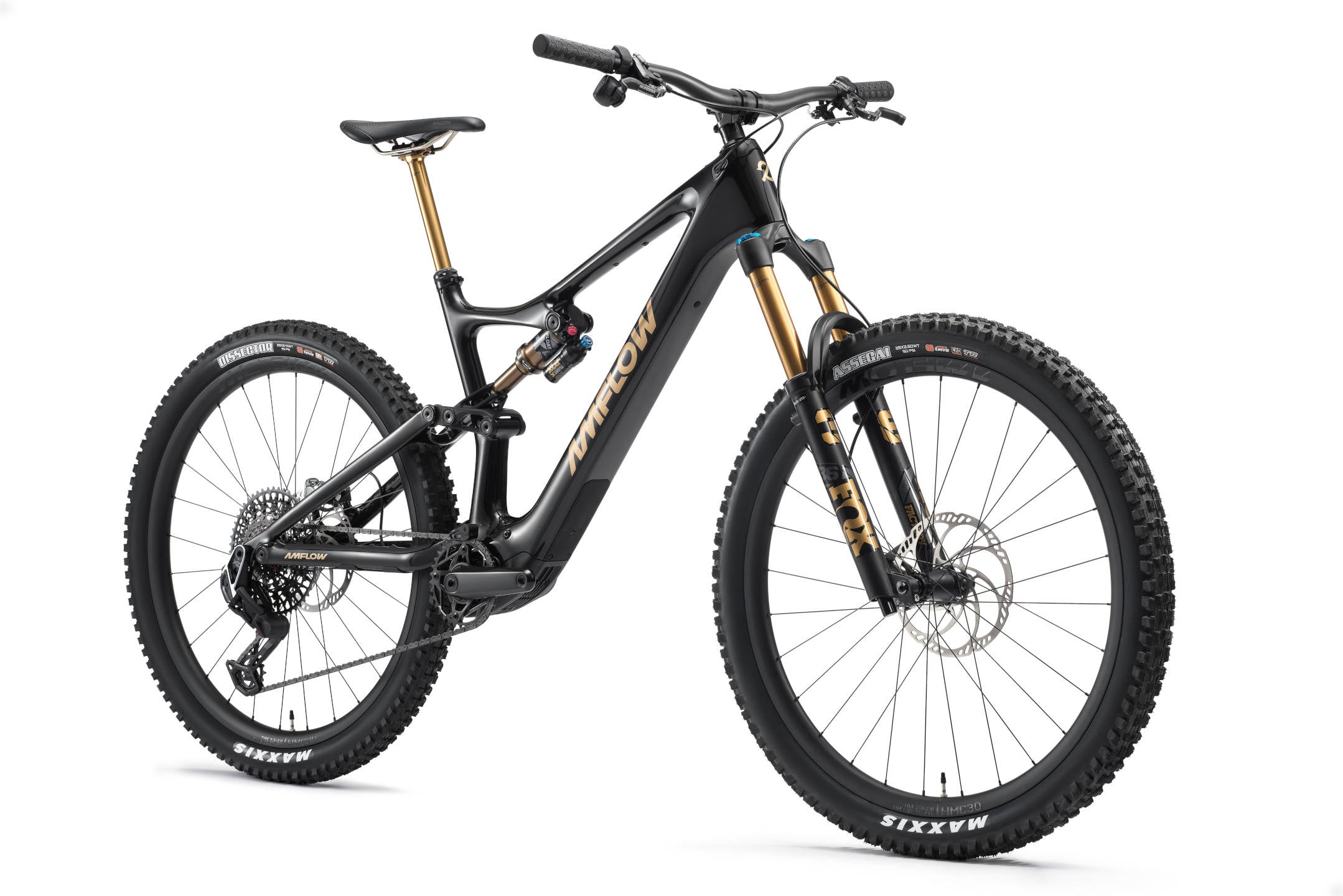 Amflow PL Carbon Pro 800Wh 105Nm Avinox Lightweight Electric Full Suspension Mountain Bike In Cosmic Black Cosmic Black