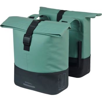 Cove Double Pannier Bag In Cove Double Pannier Bag 28 + 32 Litres In Silvergreen & Black