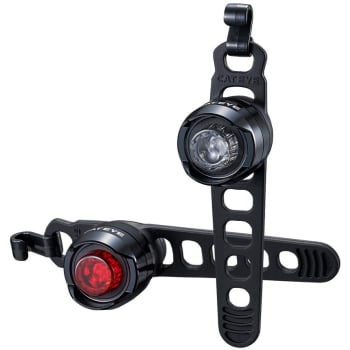 Orb Bike Light Set With Easy Adjustable Straps In Polished Black