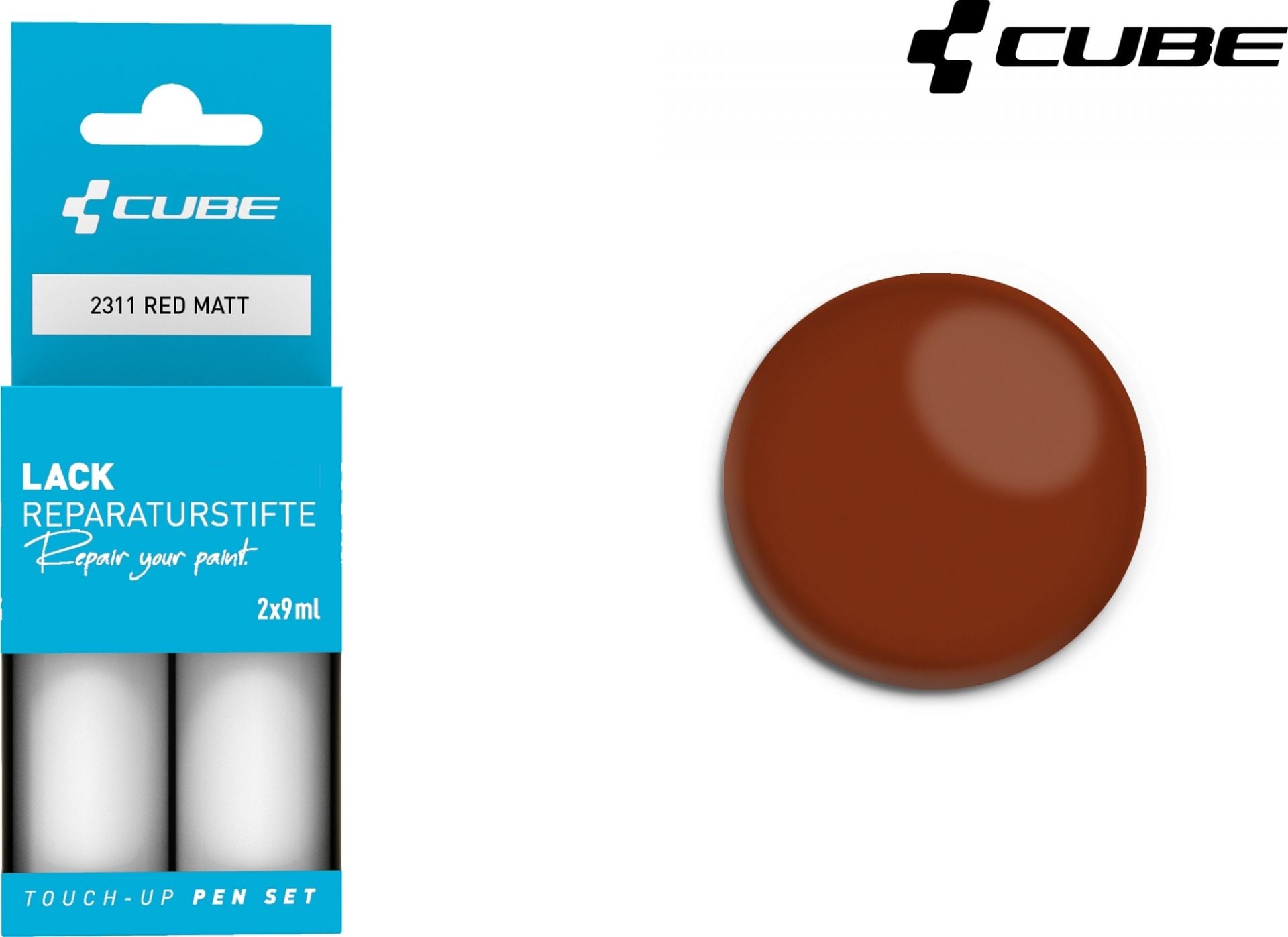 The Electric Bike Shop Cube Touch Up Pen Set In Red Matt (Red & Black) 2311