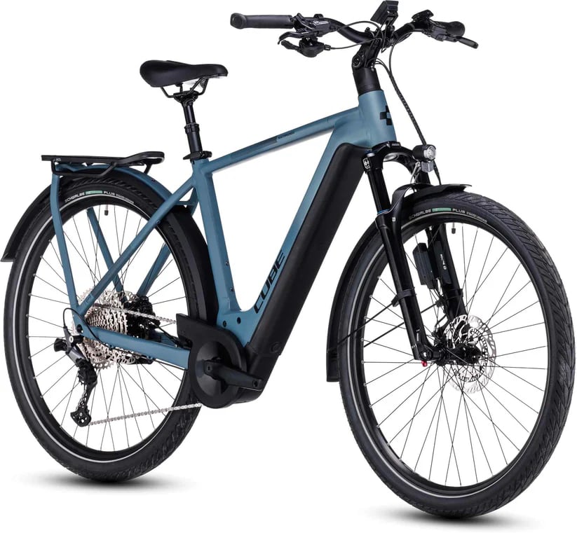 Cube Kathmandu Hybrid ABS 750 Electric Bike In Smaragd Grey / Blue