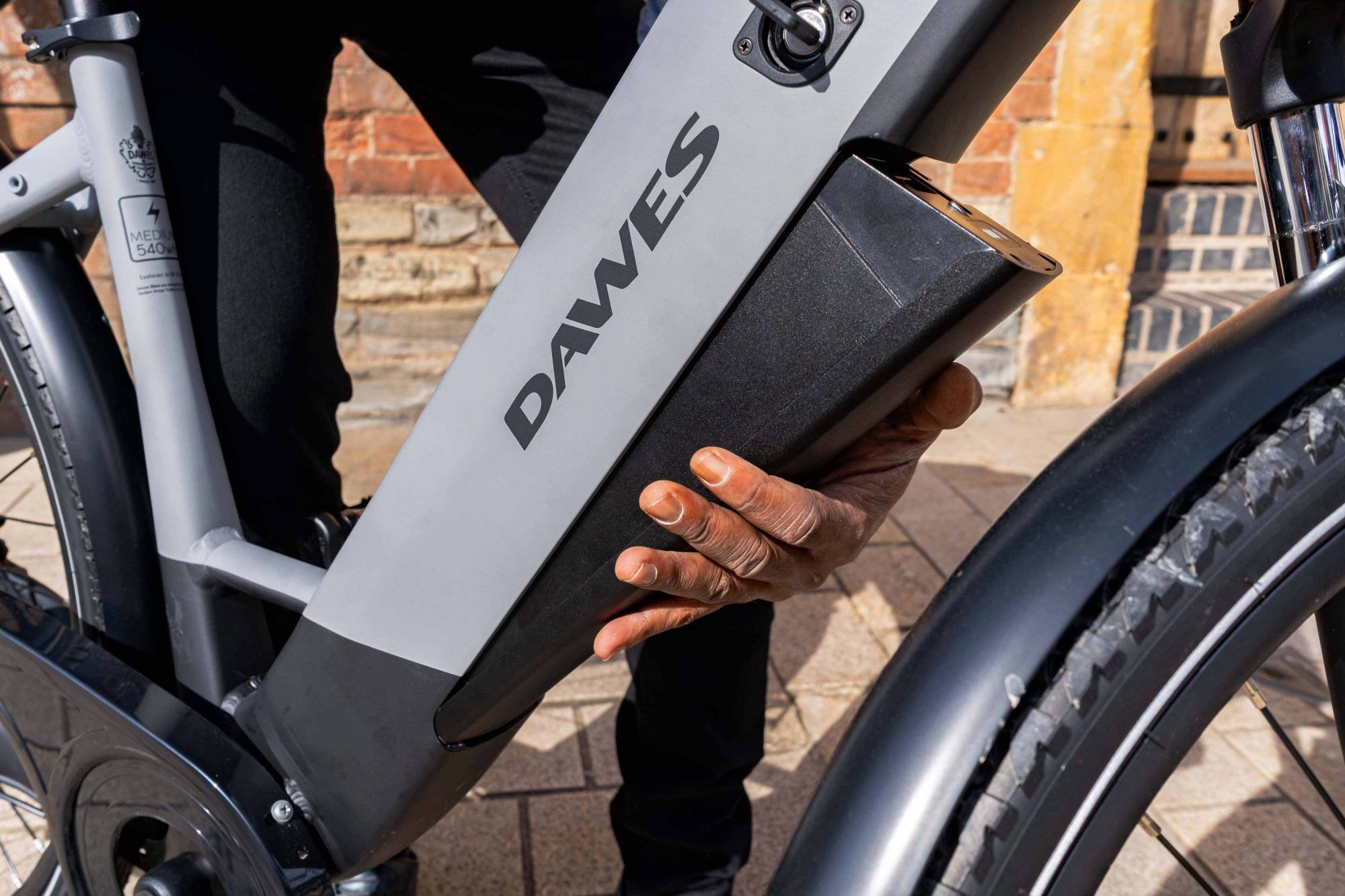 Dawes Spire 2.0 Low Step Electric Bike With Hub Motor In Matt Grey Black Battery