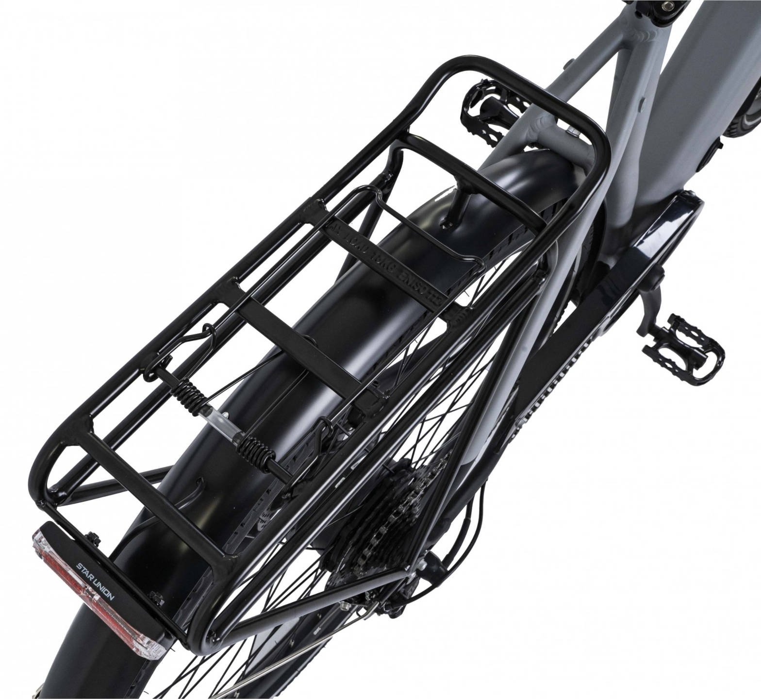 Dawes Spire 2.0 Low Step Electric Bike With Hub Motor In Matt Grey Black Rear Carrier