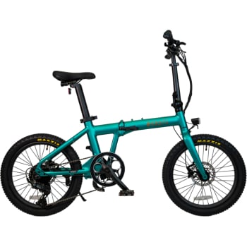 2026 E20.9 X-Country Folder 9 Speed Electric Folding Bike With Chunky Off-Road Tyres In Racing Green